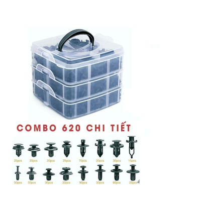 Bộ 100 ốc vít Ô Tô Kẹp Nhựa Tự Động Gắn Cửa Pin Loại Bỏ Bình Giữ Nhiệt Đinh Tán Ốc Vít dành cho thợ sửa xe tại nhà HE26