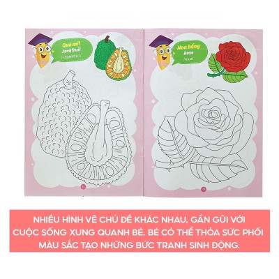 Sách - Tập Tô Màu Cho Bé Từ 4-5 Tuổi Bộ 8 Quyển Tô Màu Song Ngữ Anh Việt