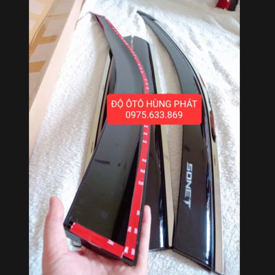 Vè che mưa xe KIA SONET 2021- 2022 nhựa đen chỉ INOX 304 cao cấp