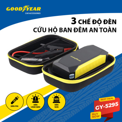 Bộ Kích Bình Cho Xe Hơi 500A GOODYEAR GY-5295 Đa Chức Năng Sạc Dự Phòng 10000mAh Đèn LED Khẩn Cấp - Nhập Khẩu Chính Hãng