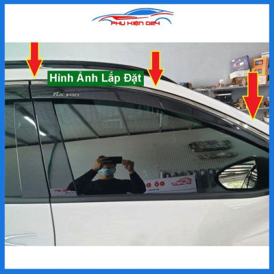 Vè che mưa cho xe ô tô Tucson 2022-2023 chỉ inox cao cấp