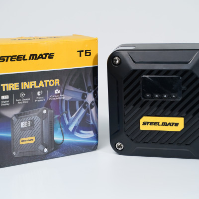 Bơm Lốp Ô Tô Mini STEELMATE T5 – Bơm Nhanh, Tự Động Ngắt, Hiển Thị Áp Suất Kỹ Thuật Số, Bảo Hành 2 Năm