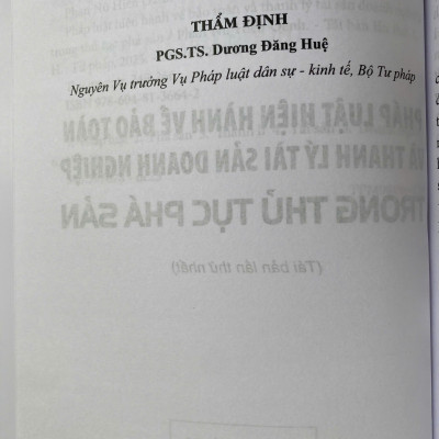 Pháp Luật Hiện Hành Về Bảo Toàn Và Thanh Lý Tài Sản Doanh Nghiệp Trong Thủ Tục Phá Sản
