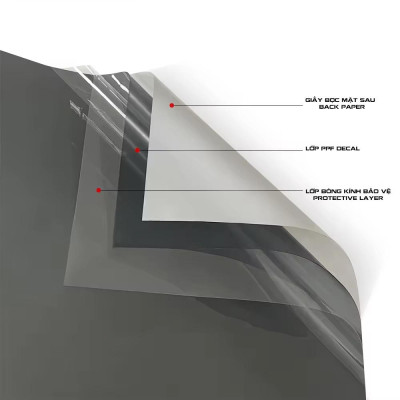 Decal PPF 3 Lớp chuyên dụng cho đèn pha Phủ Bóng PPF. Chống xước, chống ố vàng đến 5năm.Khổ cao 30cm
