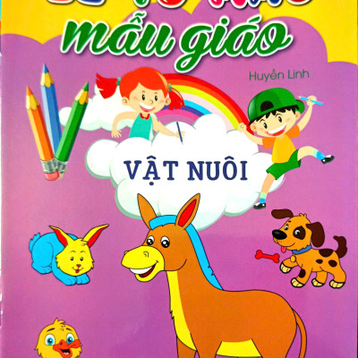 Combo Bộ Bé Tô Màu Mẫu Giáo - Bộ 10 Cuốn + Tặng Hộp Sáp Màu