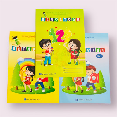 Sách-Combo 3 cuốn sách: Bé học Toán, Bé tập Viết quyển 1,2 dành cho bé Tự tin vào lớp 1