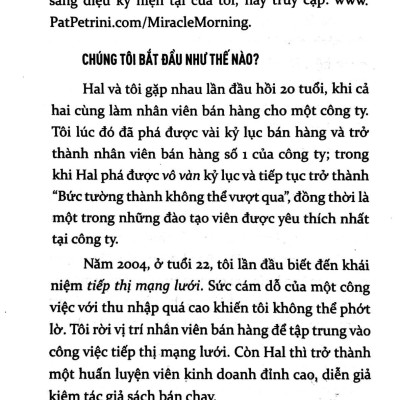 Buổi Sáng Diệu Kỳ Dành Cho Nhà Tiếp Thị Mạng Lưới