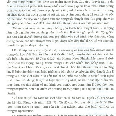 Tiểu Thuyết Tâm Lí Việt Nam Nửa Đầu Thế Kỉ Xx (Những Dạng Cơ Bản)