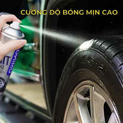 Xịt Dưỡng Bóng Vỏ Lốp Ô Tô OMINO M10 500ml, Phục Hồi Lốp Xe, Nhựa Đen