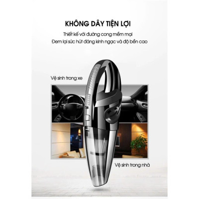 Máy Hút Bụi Cầm Tay, Không Dây Sạc Pin Công Suất 120W Lực Hút Mạnh