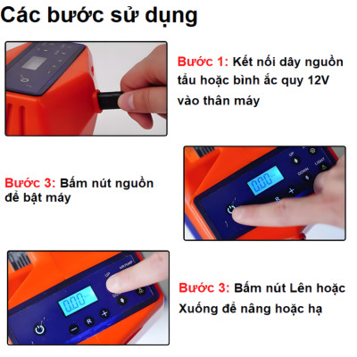 HÀNG CHÍNH HÃNG - Bộ nâng kích gầm điện, kiêm máy bơm lốp tự ngắt 2 trong 1. Thương hiệu Đức ROGTZ cao cấp TY-EHJ03