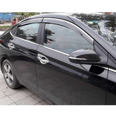 Bộ vè che mưa dành cho xe Hyundai Accent 2017-2019 chỉ mạ Crom cao cấp