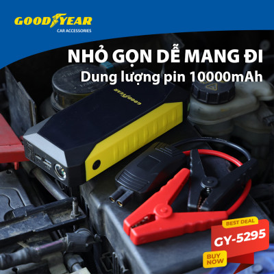 Bộ Kích Bình Cho Xe Hơi 500A GOODYEAR GY-5295 Đa Chức Năng Sạc Dự Phòng 10000mAh Đèn LED Khẩn Cấp - Nhập Khẩu Chính Hãng