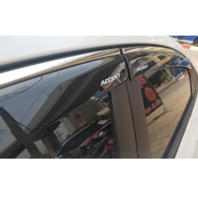 Bộ vè che mưa dành cho xe Hyundai Accent 2017-2019 chỉ mạ Crom cao cấp