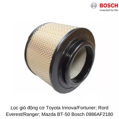 Lọc gió động cơ BOSCH A2180 Toyota Innova/Fortuner; Rord Everest/Ranger; Mazda BT-50; 0986AF2180