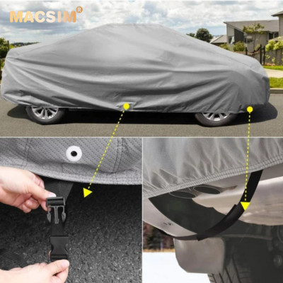 Bạt phủ ô tô chất liệu vải không dệt cao cấp thương hiệu MACSIM dành cho Toyota Prado màu ghi - sử dụng trong nhà, ngoài trời