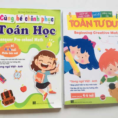 Sách- Toán Tư Duy 104 trang giúp phát triển Tư Duy môn Toán dành cho bé 4-6 tuổi (Song ngữ Việt Anh)