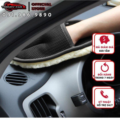 Găng tay bông chuyên dùng chùi rửa xe hơi không xước tạo độ bóng chất lượng cao