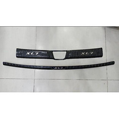 Chống Trầy Cốp Trong Ngoài dành cho XL7 Mẫu Cacbon, Ốp bậc cốp mẫu Cacbon