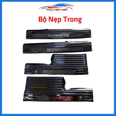 Bộ ốp bậc cửa trong ngoài nẹp bước chân Sorento 2020-2021 vân Titan chống trầy trang trí xe