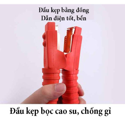 Dây câu sạc bình, kích điện bình ắc quy dài 2 mét, cho xe hơi, ôtô, xe tải , xe khách có bình nhỏ hơn 4.0L