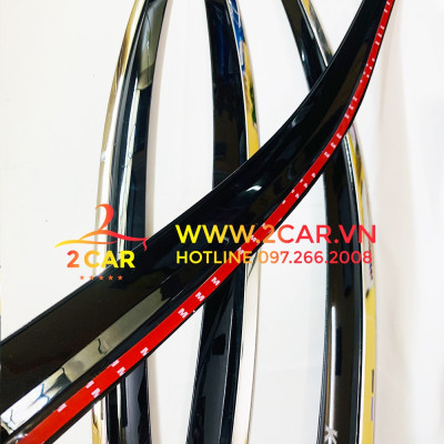 VÈ CHE MƯA XE KIA K3 2021-2022-2023 nhựa đen viền chỉ INOX cao cấp