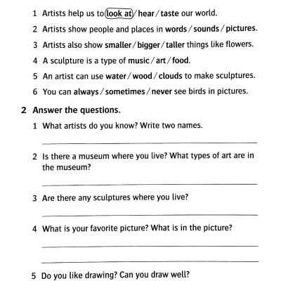 Oxford Read and Discover: Level 5: Our World in Art Activity Book