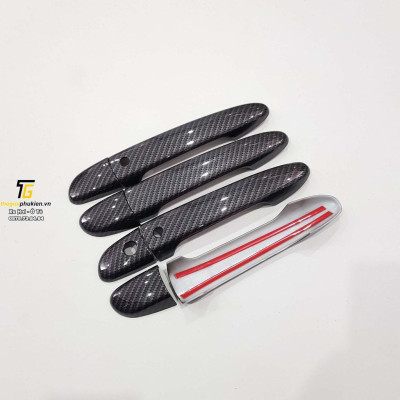Bộ ốp tay nắm cửa, hõm cửa xe Mazda 3 2015-2019 vân Carbon