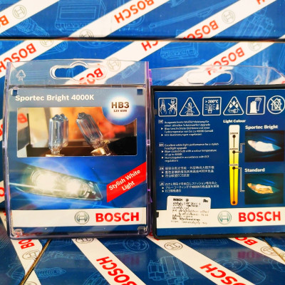 Bóng Đèn Tăng Sáng Bosch 9005 (HB3) 12V 65W Sportec Bright 4000K (Hộp 2 Bóng)