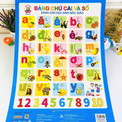 Sách - Combo 5 tờ Tranh Bảng Chữ Cái Và Số (có nẹp) - ndbooks