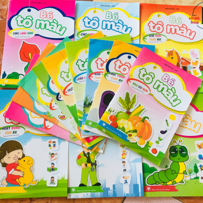 Sách- Combo 10 cuốn sách Tập Tô Màu theo chủ đề cho bé mầm non (Chủ đề ngẫu nhiên)