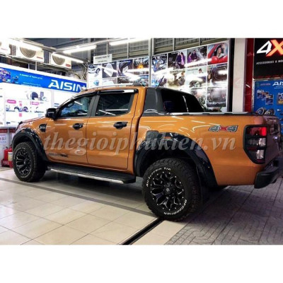 Bộ ốp tay nắm, hõm cửa xe Ford Ranger - nhựa ABS đen
