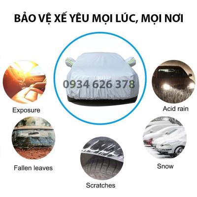 Bạt phủ xe ô tô Ford Everest 3 lớp tráng bạc thông minh, chất liệu vải dù oxford cao cấp, áo chùm bảo vệ xe 4,5,7 chỗ
