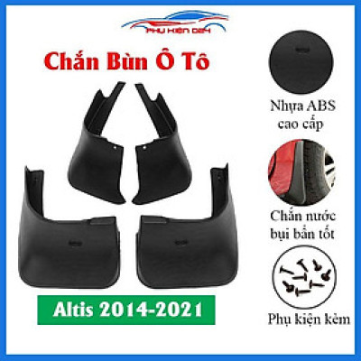 Bộ 4 chắn bùn chuẩn cho xe Altis 2014-2015-2016-2017-2018-2019-2020-2021 (kèm bộ ốc)