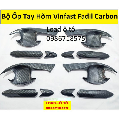 Ốp Tay, Hõm Cửa Vinfast Fadil 2022-2019 Vân Carbon Đen Cao Cấp, Có Sẵn Keo Dán 3M