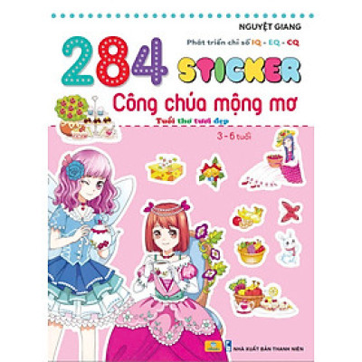 Sách - 284 Sticker Công Chúa Mộng Mơ cho bé 3-6 tuổi - Phát triển chỉ số IQ - EQ - CQ - ndbooks