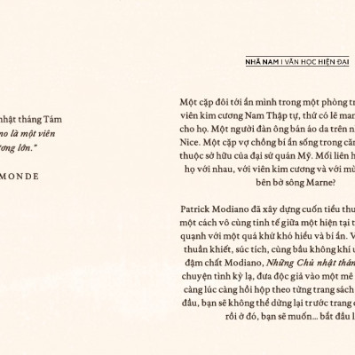 Sách - Những chủ nhật tháng Tám (Patrick Modiano) (Nhã Nam Official) 