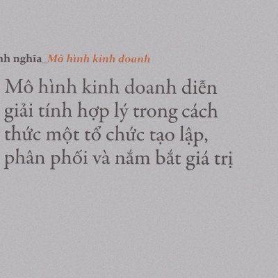 Tạo Lập Mô Hình Kinh Doanh (Tái bản)