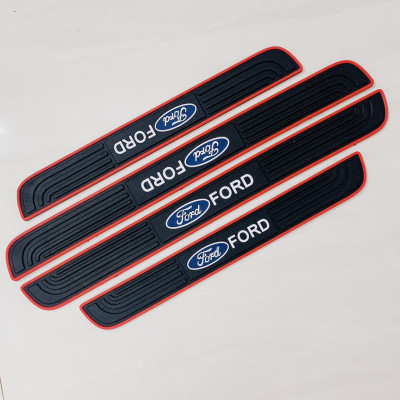 Bộ 4 Nẹp Cao Su Chống Xước Bảo Vệ  Bậc Cửa Ô Tô Xe Hơi Có Logo Theo Hãng