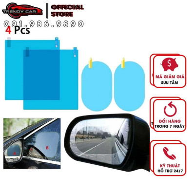 Bộ Miếng Dán Chống Nước Gương Chiếu Hậu và kính lái siêu bền hiệu quả trời mưa tránh đọng nước dễ nhìn gương