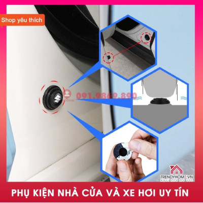 Bộ 4 Miếng Đệm Cao Su Dày Chống Sốc Cho cánh cửa Xe Hơi Suzuki Porsche Toyota Mazda Suzuki Vinfast