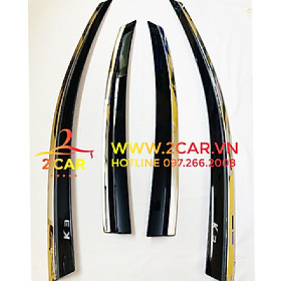 VÈ CHE MƯA XE KIA K3 2021-2022-2023 nhựa đen viền chỉ INOX cao cấp
