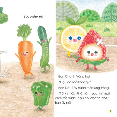 Sách Ehon - Sức Mạnh Của Những Người Bạn Trái Cây - Giải Cứu Dâu Tây Khỏi Quái Vật Nấm Mốc