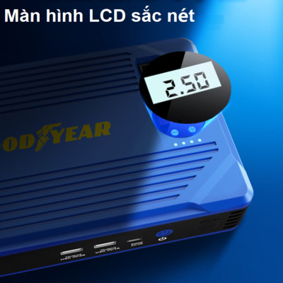 Bộ kích n.ổ, kiêm bơm lốp và sạc dự phòng dung lượng 10.400mAh dùng cho ô tô. Thương hiệu Mỹ cao cấp Goodyear GY-5282