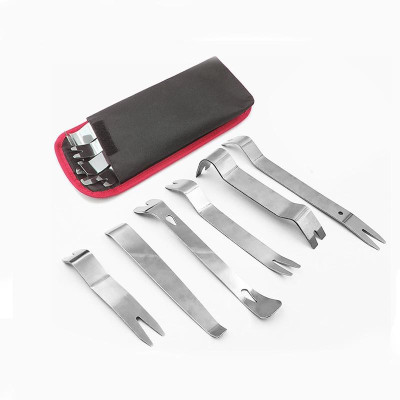 Set 6 công cụ bằng kim loại tháo gỡ đồ nội thất ô tô, táp lô, tháo cần số, tháo vô lăng xe hơi xịn