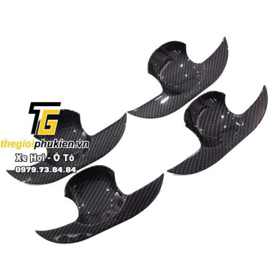 Bộ ốp tay nắm cửa, hõm cửa xe Toyota Corolla Cross 2020 vân Carbon