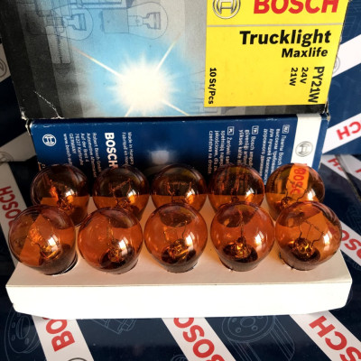 Hộp 10 Bóng Đèn Tín Hiệu Xe Tải Bosch PY21W 24V 21W (1 Tim)