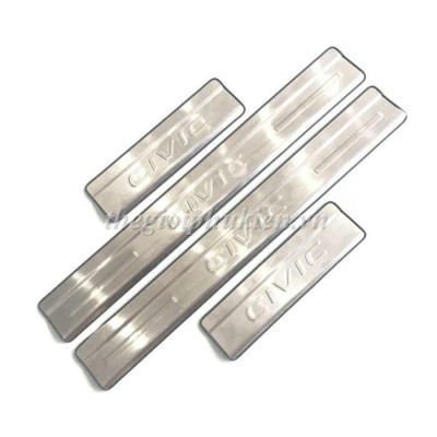 BỘ SẢN PHẨM Nẹp bước chân và ốp chống trầy cốp Honda Civic 2016-2019 - Mẫu Inox