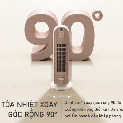 Quạt Sưởi Điện Gốm Gia Đình Bear DNQ-C20H5 Không Khô Da Tự Động Ngắt Điện Khi Đổ Công Suất 2000 W - Hàng Nhập Khẩu
