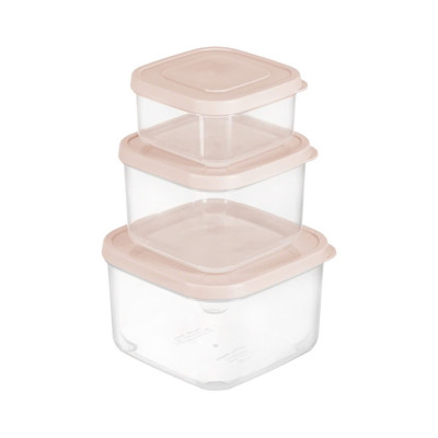 Bộ 3 hộp thực phẩm vuông Hokkaido 500-1000-2000ml ( Tặng kèm Sticker) - INOCHI - chất lượng tiêu chuẩn Nhật Bản